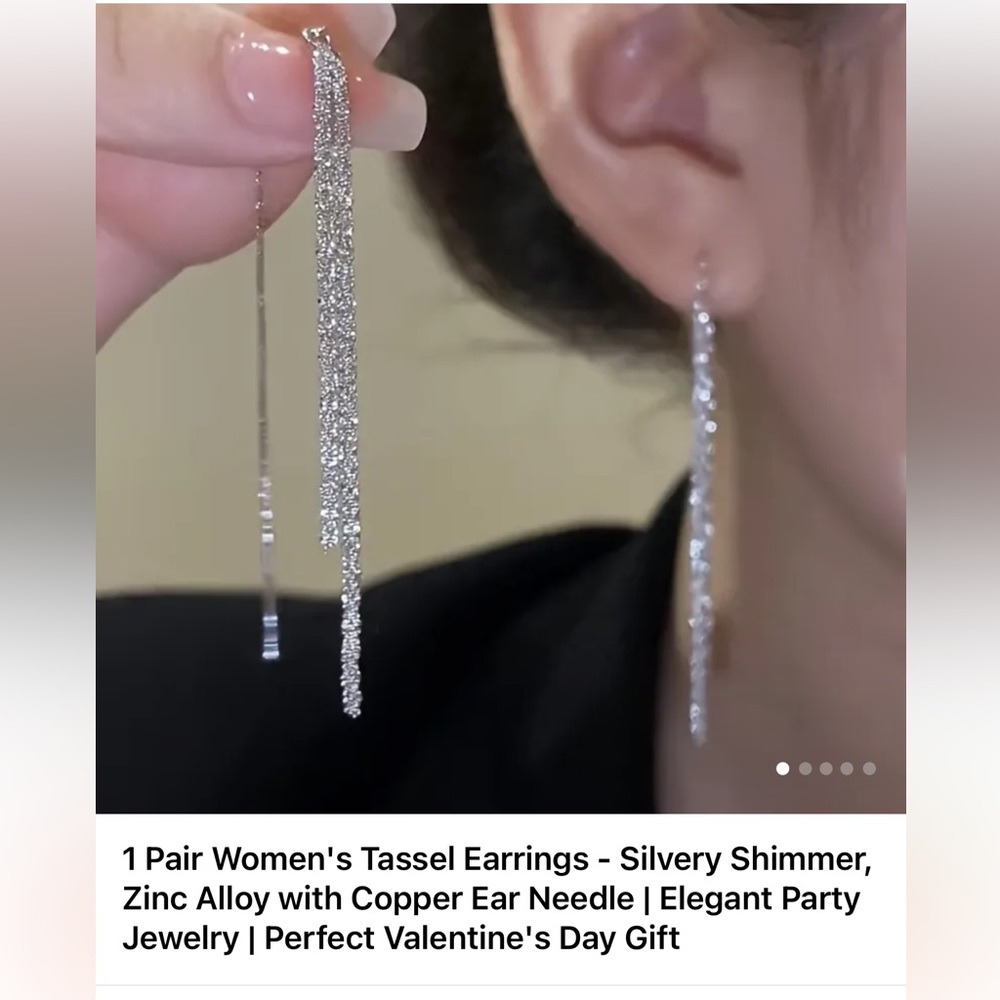 Elegant Silver Tassel Earrings